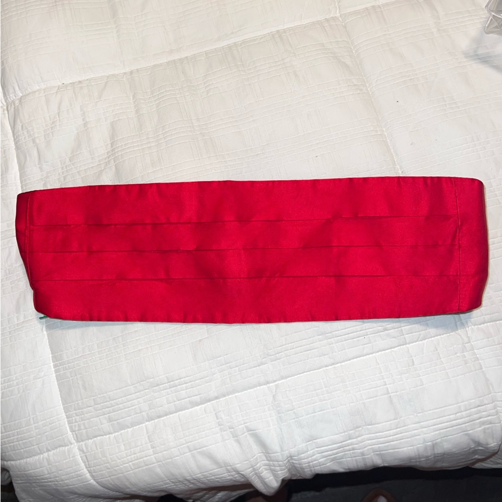 Christian Dior 100% Silk Red Tuxedo Cummerbund